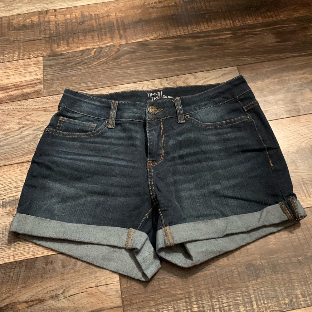 Dark wash jean shorts